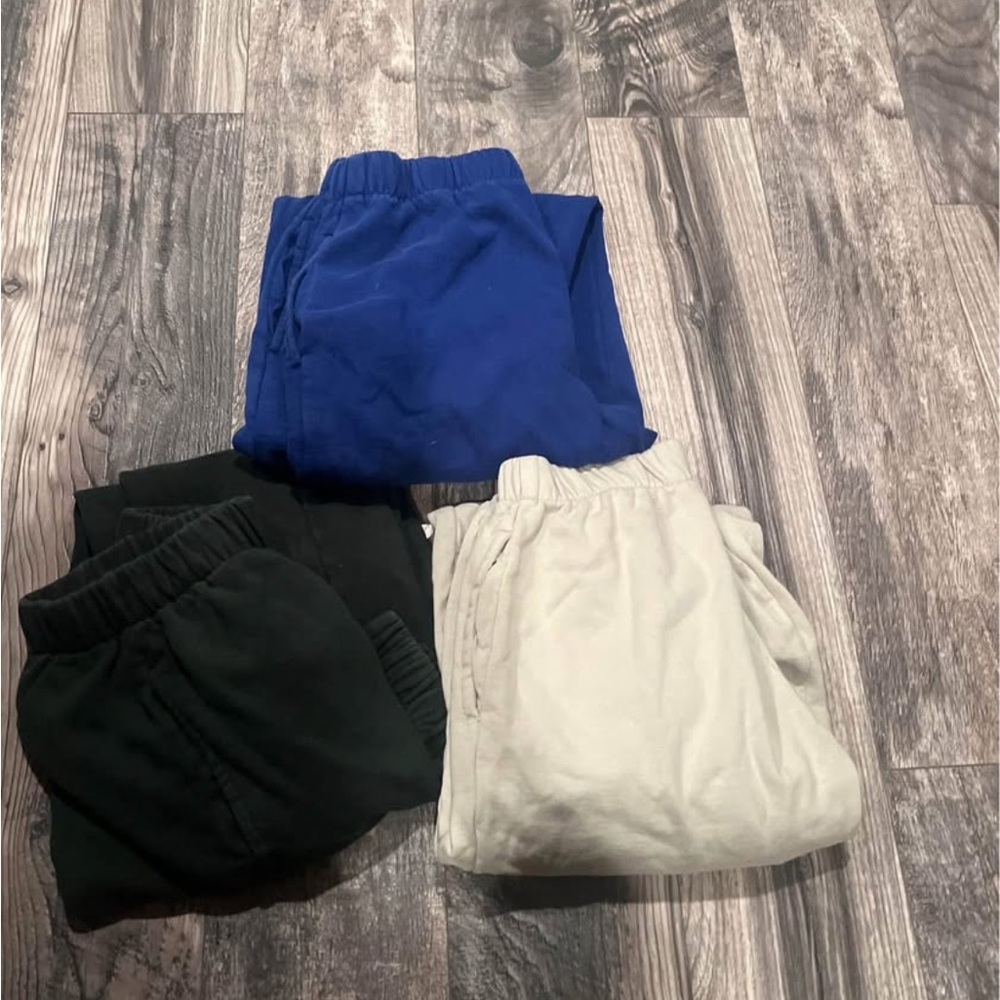 Brandy Melville Bundle of 3 Sweats (Blue, Dark Green, Light Green)